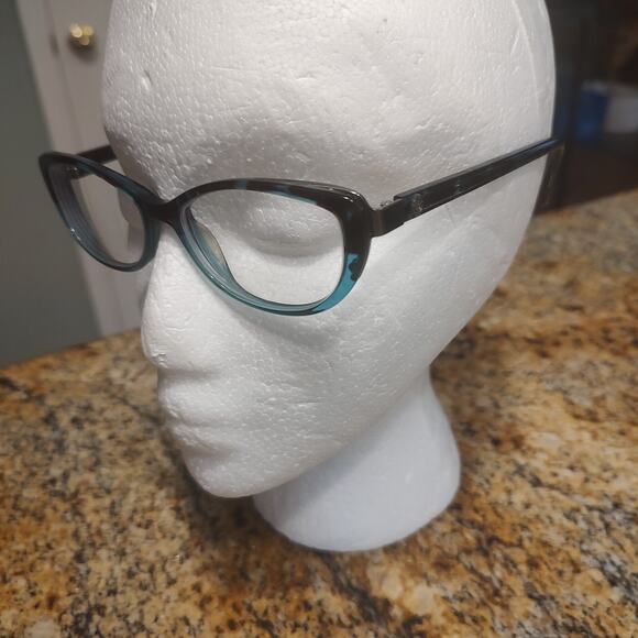 Leon Max 4010 ZYLOWARE 165 Eyeglasses Frames Blue Grey Round Cat Eye 54-16-135 - Picture 1 of 8